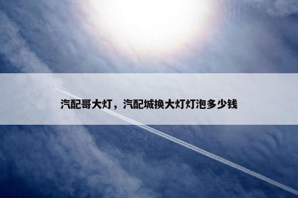 汽配哥大灯，汽配城换大灯灯泡多少钱
