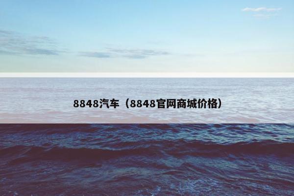 8848汽车（8848官网商城价格）