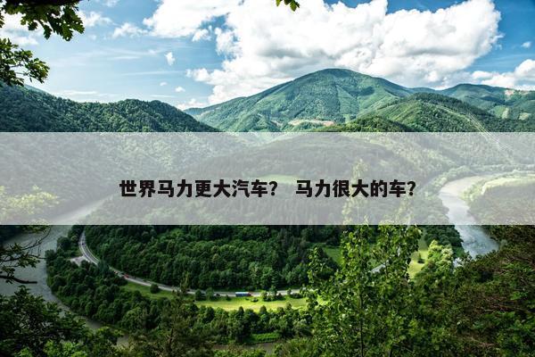 世界马力更大汽车？ 马力很大的车？