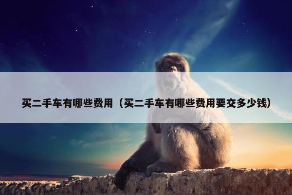 买二手车有哪些费用（买二手车有哪些费用要交多少钱）