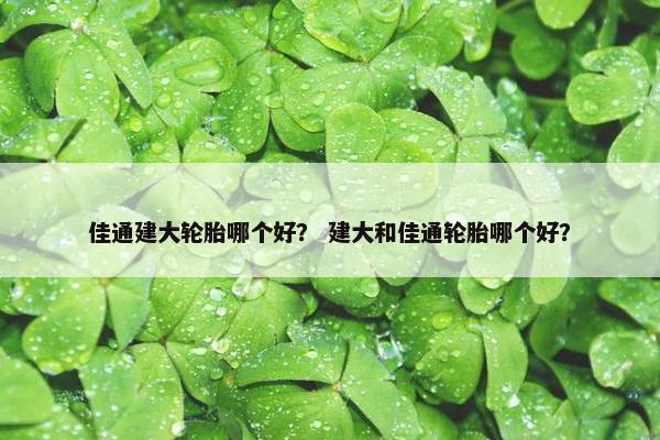 佳通建大轮胎哪个好？ 建大和佳通轮胎哪个好？