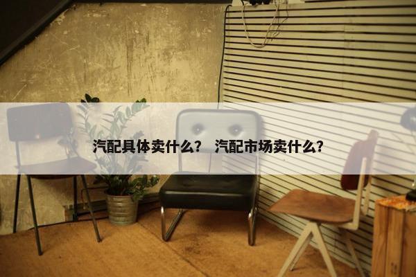 汽配具体卖什么？ 汽配市场卖什么？