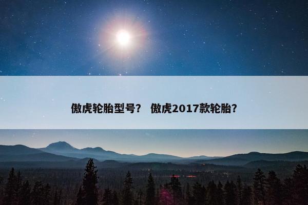 傲虎轮胎型号？ 傲虎2017款轮胎？