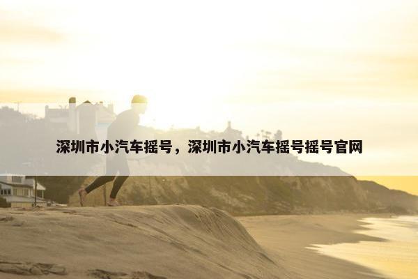 深圳市小汽车摇号，深圳市小汽车摇号摇号官网