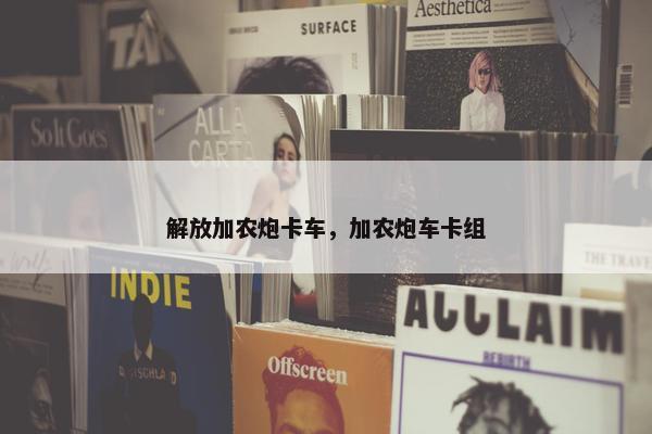 解放加农炮卡车，加农炮车卡组
