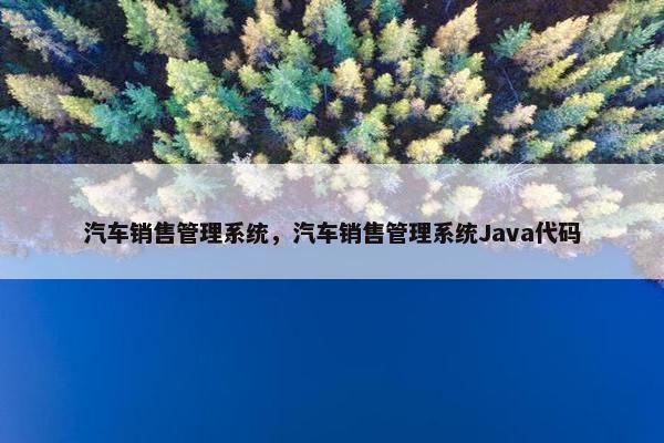 汽车销售管理系统，汽车销售管理系统Java代码
