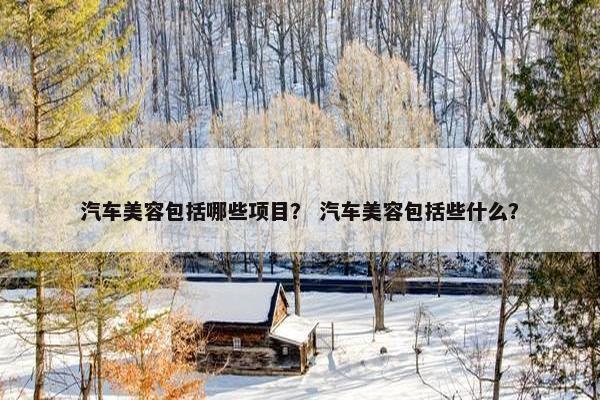 汽车美容包括哪些项目？ 汽车美容包括些什么？