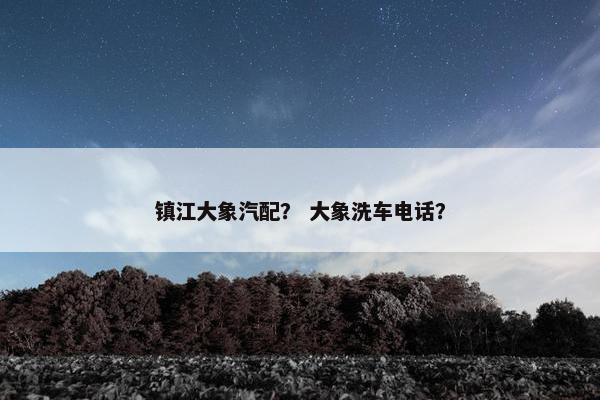 镇江大象汽配？ 大象洗车电话？