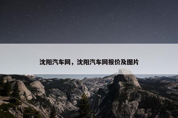 沈阳汽车网，沈阳汽车网报价及图片