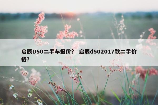 启辰D50二手车报价？ 启辰d502017款二手价格？