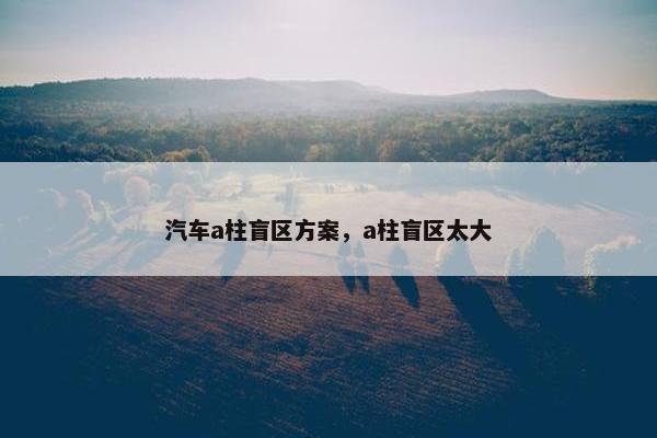 汽车a柱盲区方案，a柱盲区太大