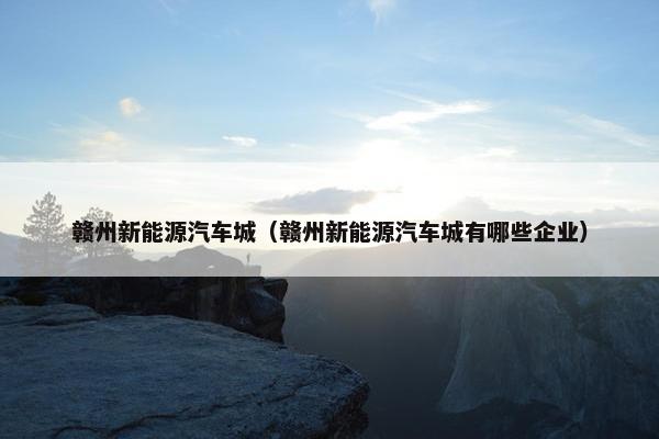 赣州新能源汽车城（赣州新能源汽车城有哪些企业）