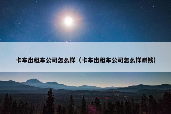 卡车出租车公司怎么样（卡车出租车公司怎么样赚钱）