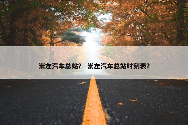 崇左汽车总站？ 崇左汽车总站时刻表？