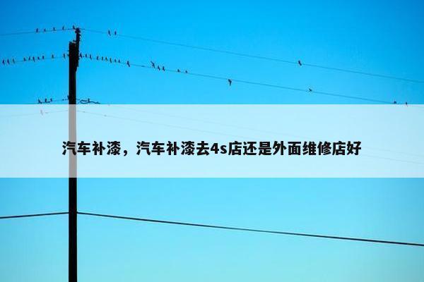 汽车补漆，汽车补漆去4s店还是外面维修店好