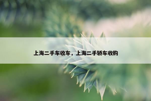 上海二手车收车，上海二手轿车收购