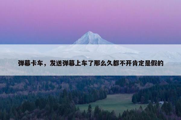弹幕卡车，发送弹幕上车了那么久都不开肯定是假的