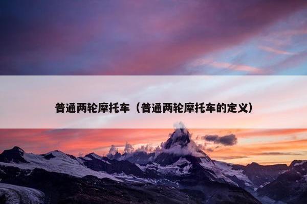 普通两轮摩托车（普通两轮摩托车的定义）