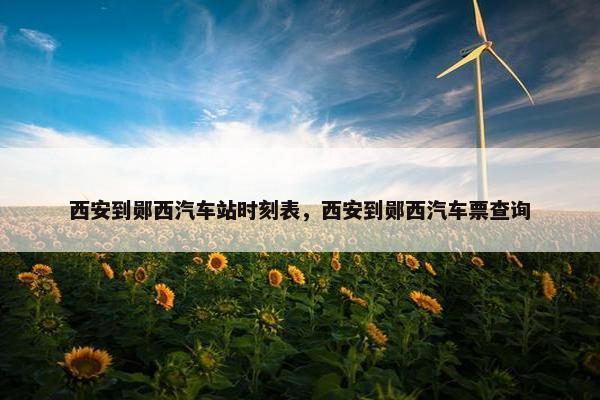西安到郧西汽车站时刻表，西安到郧西汽车票查询