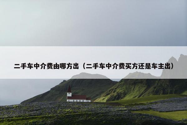 二手车中介费由哪方出（二手车中介费买方还是车主出）
