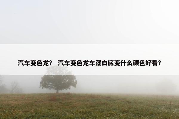 汽车变色龙？ 汽车变色龙车漆白底变什么颜色好看？
