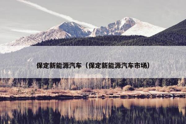 保定新能源汽车（保定新能源汽车市场）
