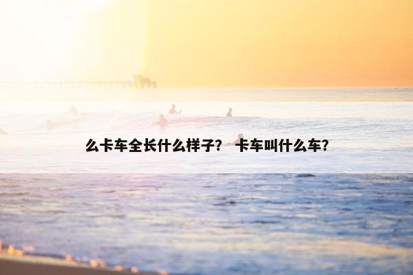 么卡车全长什么样子？ 卡车叫什么车？