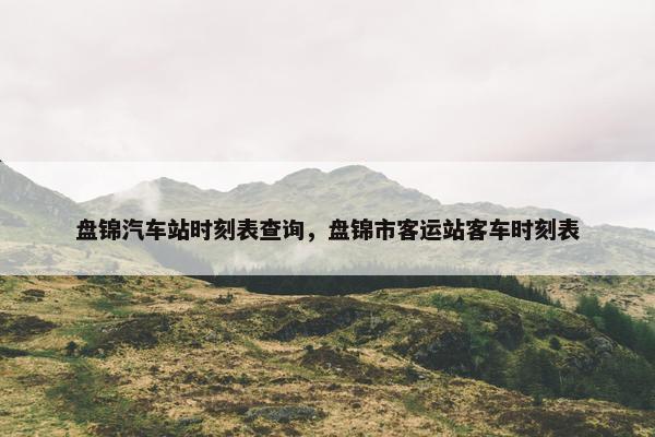 盘锦汽车站时刻表查询，盘锦市客运站客车时刻表