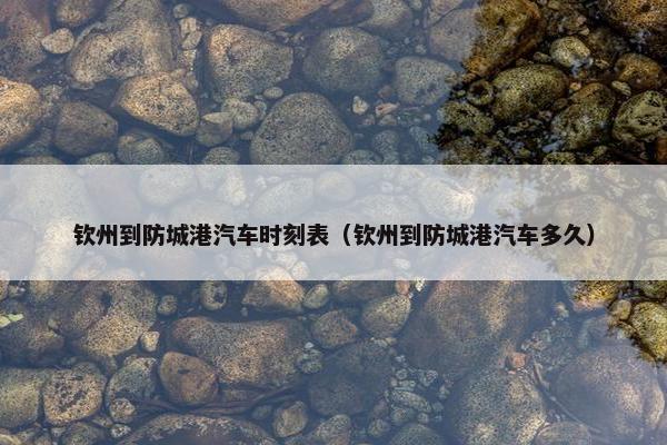 钦州到防城港汽车时刻表（钦州到防城港汽车多久）