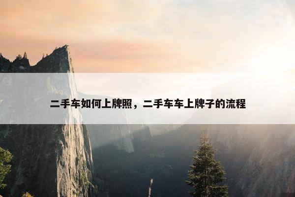二手车如何上牌照，二手车车上牌子的流程