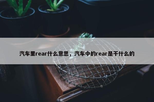 汽车里rear什么意思，汽车中的rear是干什么的