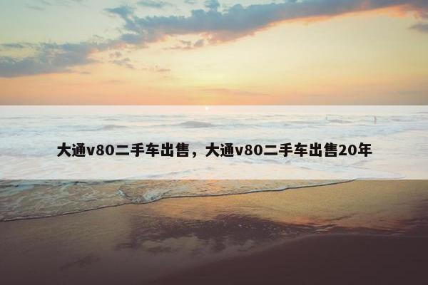 大通v80二手车出售，大通v80二手车出售20年