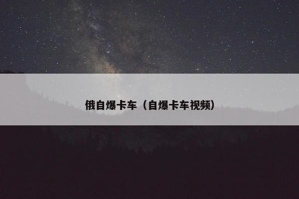 俄自爆卡车（自爆卡车视频）