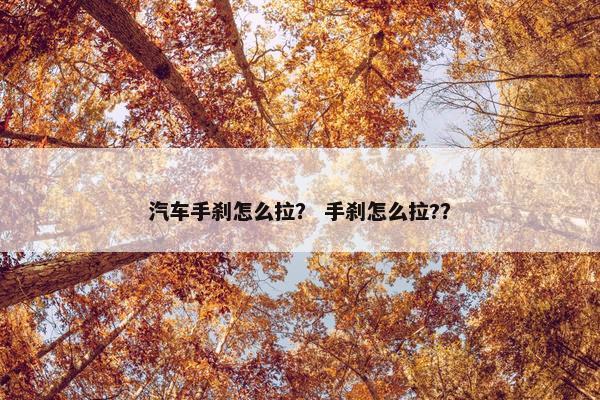 汽车手刹怎么拉？ 手刹怎么拉?？