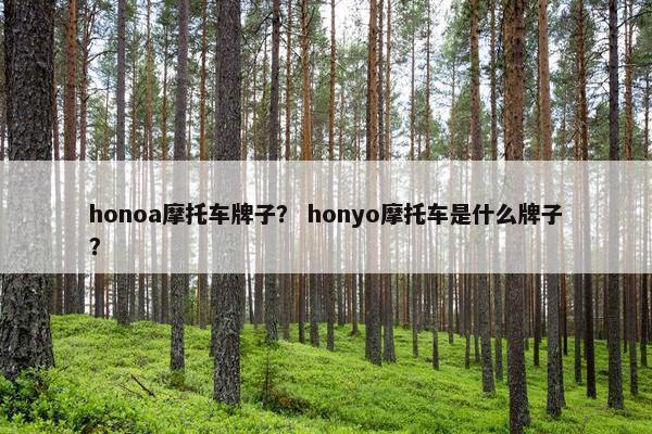 honoa摩托车牌子？ honyo摩托车是什么牌子？