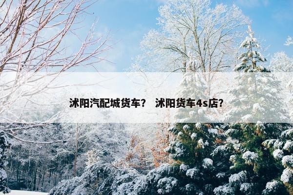 沭阳汽配城货车？ 沭阳货车4s店？