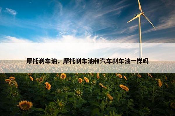 摩托刹车油，摩托刹车油和汽车刹车油一样吗