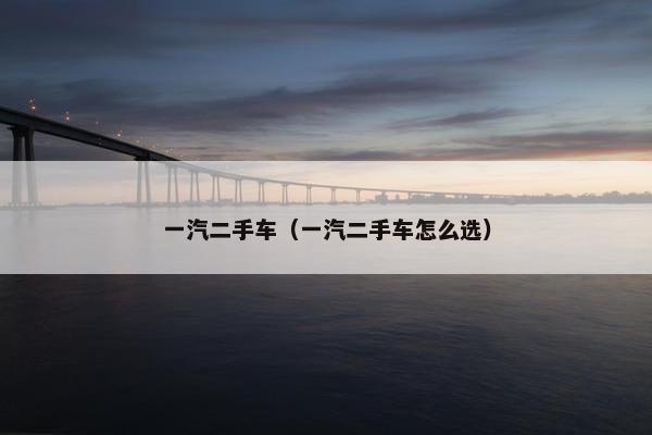 一汽二手车（一汽二手车怎么选）