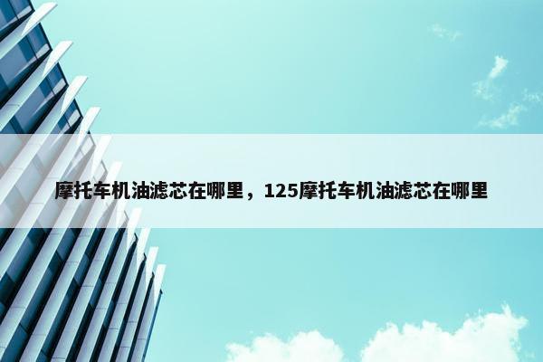 摩托车机油滤芯在哪里，125摩托车机油滤芯在哪里