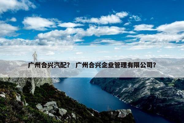 广州合兴汽配？ 广州合兴企业管理有限公司？