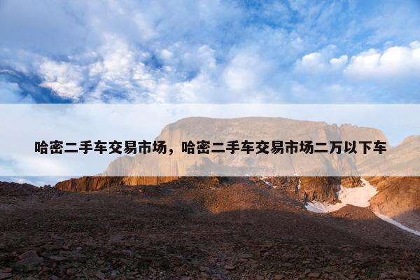 哈密二手车交易市场，哈密二手车交易市场二万以下车