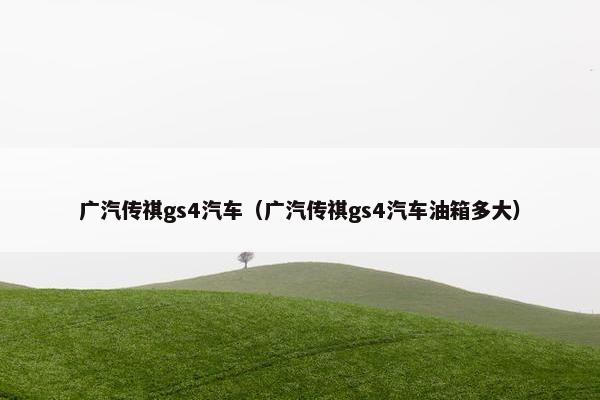广汽传祺gs4汽车（广汽传祺gs4汽车油箱多大）
