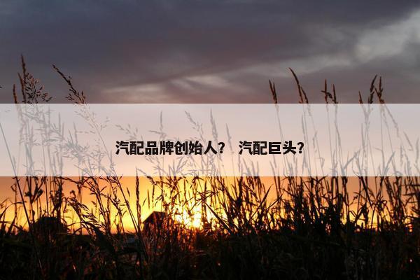 汽配品牌创始人？ 汽配巨头？