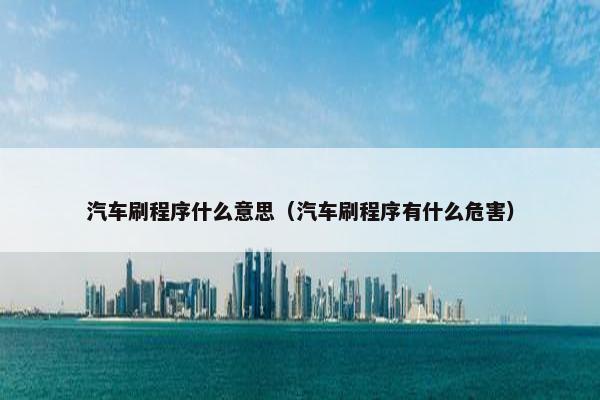 汽车刷程序什么意思（汽车刷程序有什么危害）