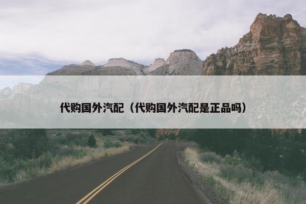 代购国外汽配（代购国外汽配是正品吗）
