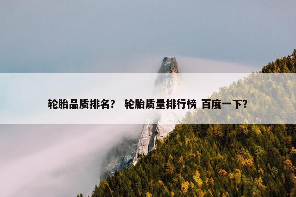 轮胎品质排名？ 轮胎质量排行榜 百度一下？