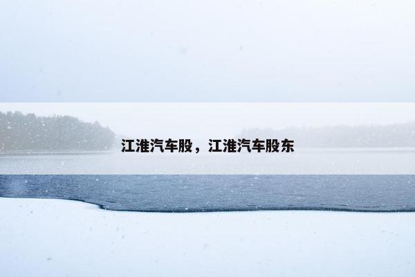 江淮汽车股，江淮汽车股东