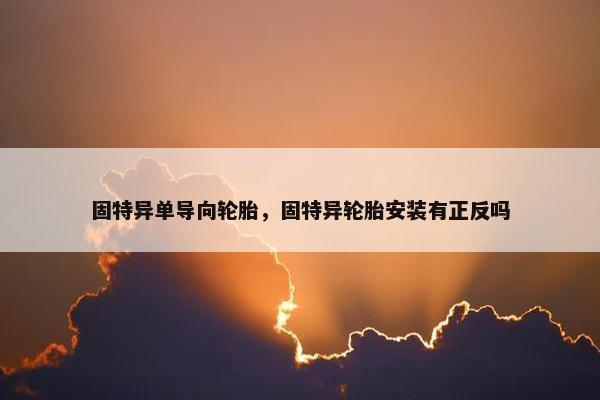 固特异单导向轮胎，固特异轮胎安装有正反吗