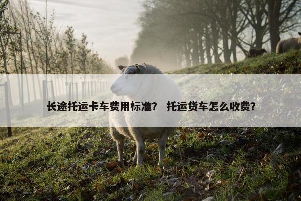 长途托运卡车费用标准？ 托运货车怎么收费？