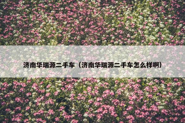 济南华瑞源二手车（济南华瑞源二手车怎么样啊）